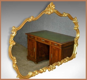 Specchio da parete oro 69x43x3 cm Made in Italy Specchio ingresso con  cornice in legno dorato Specchio vintage anticato