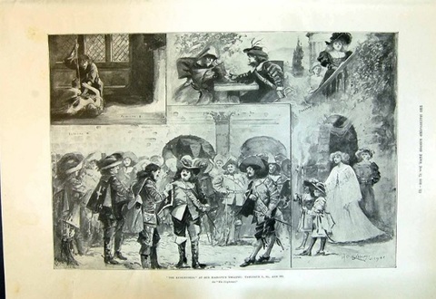 Stampa 1898 oggetto d'antiquariato quadri del teatro
