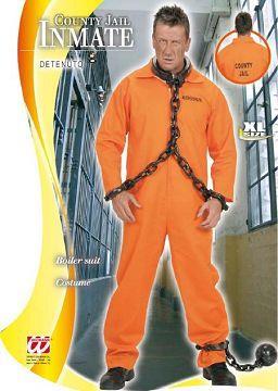 Vestito Di Carnevale Carcerato Arancio Fluo