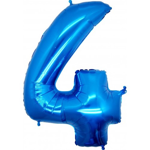 Palloncino a forma di numero 4 blu