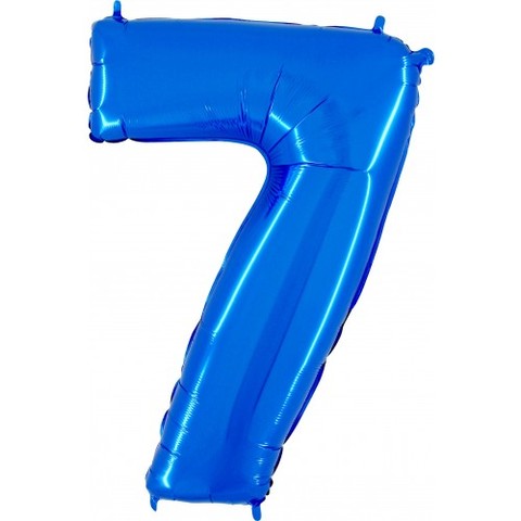 Palloncino a forma di numero 7 blu