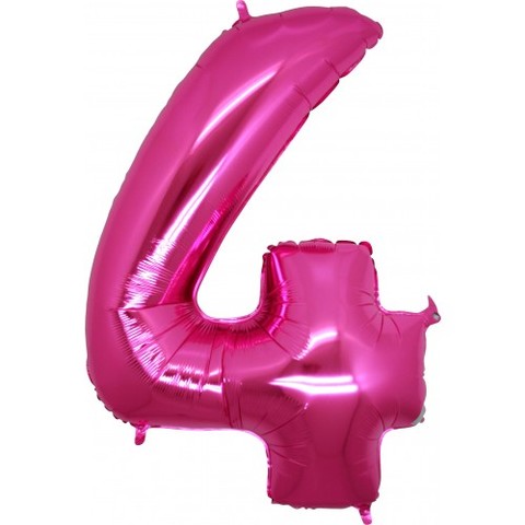 Palloncino A Forma Di Numero 4 Rosa Pink