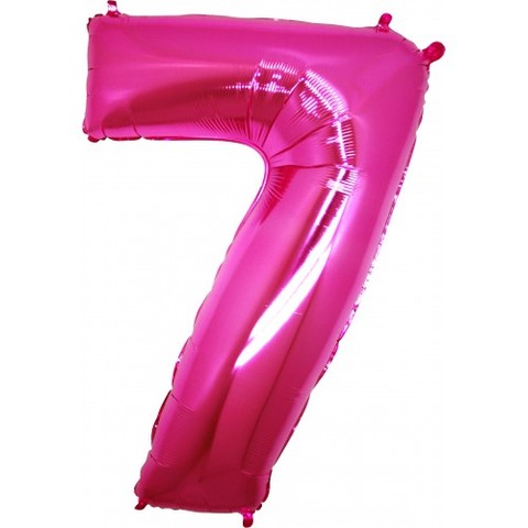 Palloncino a forma di numero 7 rosa pink