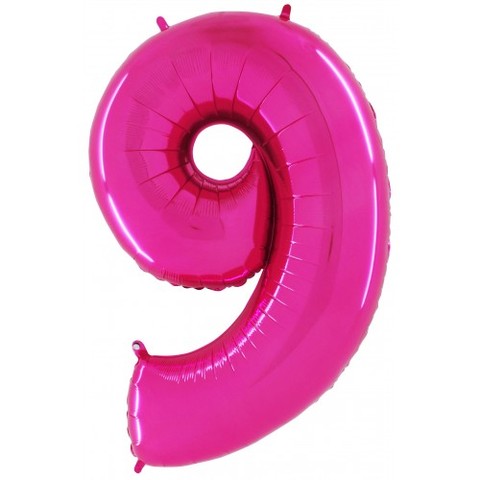 Palloncino a forma di numero 9 rosa pink