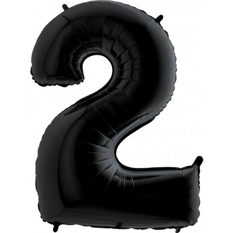 Palloncino A Forma Di Numero 2 Nero