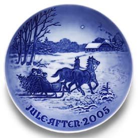 Collezionismo piatti sfondo blu in porcellana 2005