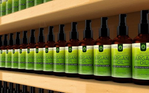 Olio per la cura dei capelli di argan bio con vitamine e