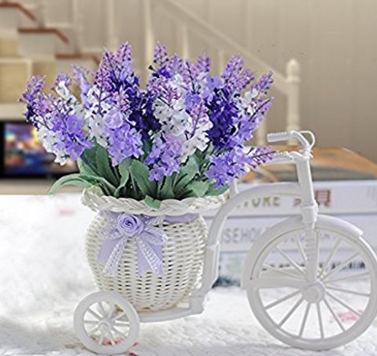 Fiori Lavanda Con Vaso Bicicletta