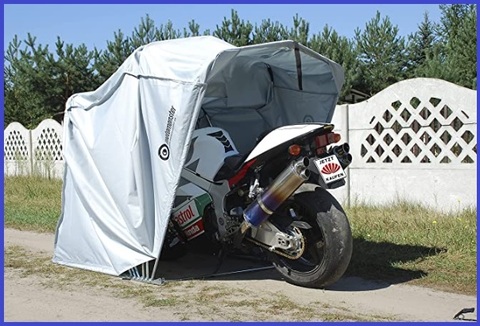 VEVOR Garage Moto per Esterno con Lucchetto 270 x 105 x 160 cm, Garage Moto  con Protezione a 360 Gradi, Tenda Coprimoto Impermeabile, Garage