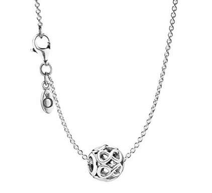 Pandora collana charm infinito in argento portafortuna