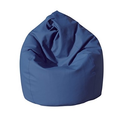 Poltrona sacco pouf in ecopelle dal colore blu