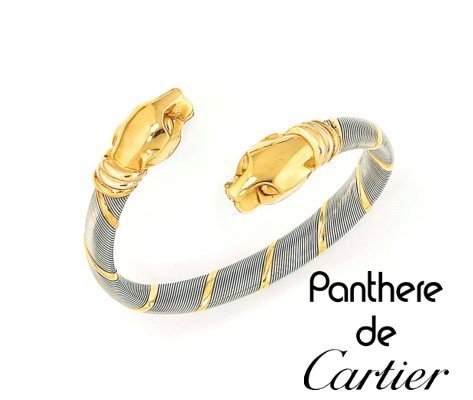 Cartier Panthere Vintage 80' Steel And Gold Bracelet