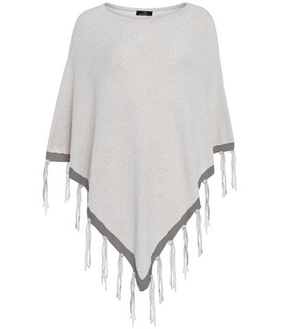 Poncho grigio in cashmere taglia unica